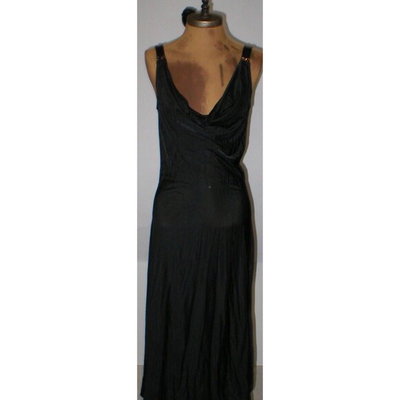 New NWT 4 Womens 40 Diana Gallesi Dress Designer Italy Black Cowl Beaded Straps - Picture 1 of 12